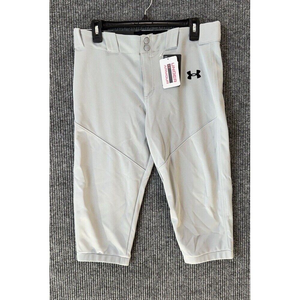 New Under Armour‎ Youth Boys YXL Knicker Baseball Pants Gray Black #1375659 NWT